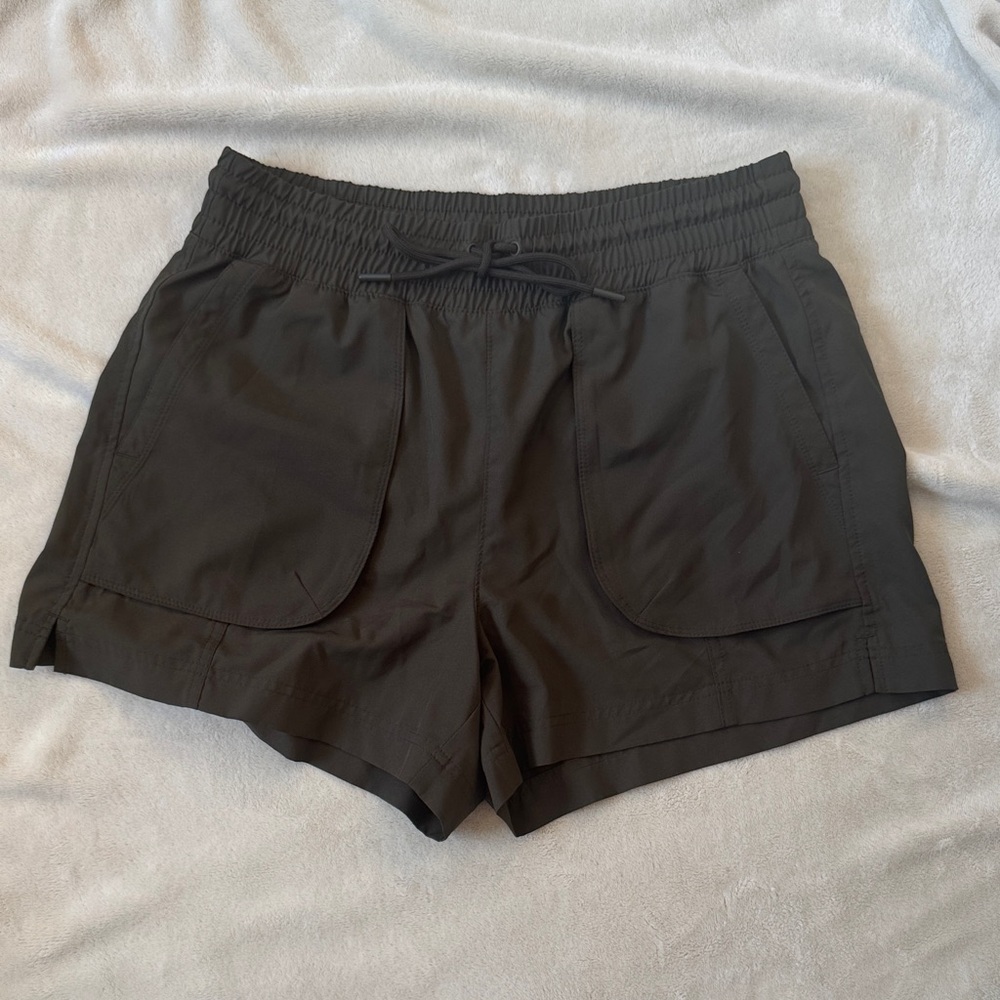 Women's Dark Green Drawstring Athletic Shorts
